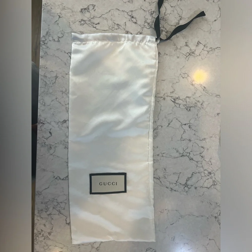 Gucci White Satin Drawstring Dust Bag